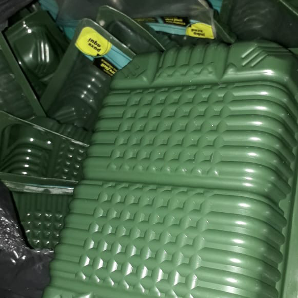 bandeja verde PET - Plástico