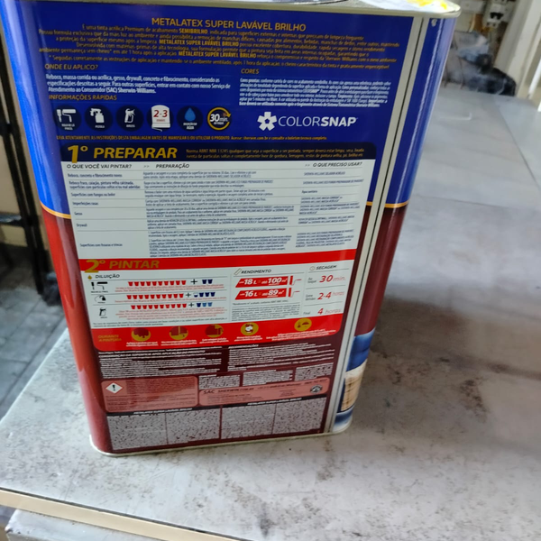 Resíduo: A cor pantone 348 c é um verde vibrante e sólido, metalatex da sherwin-williams, nunca usada , veio errado  - B2Blue  - Compra e Venda de Resíduos