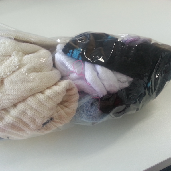 Meias cortadas - tecido - Guarulhos, SP - B2Blue - Compra e Venda de Resíduos