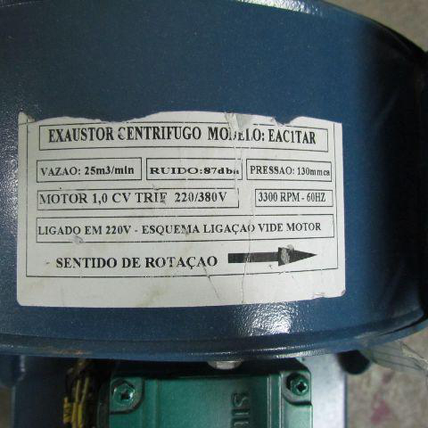 Resíduo: 1cv centrifugal extractor fan - B2Blue  - Compra e Venda de Resíduos