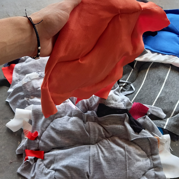 estopa costurada e saldos de malha - Tecido